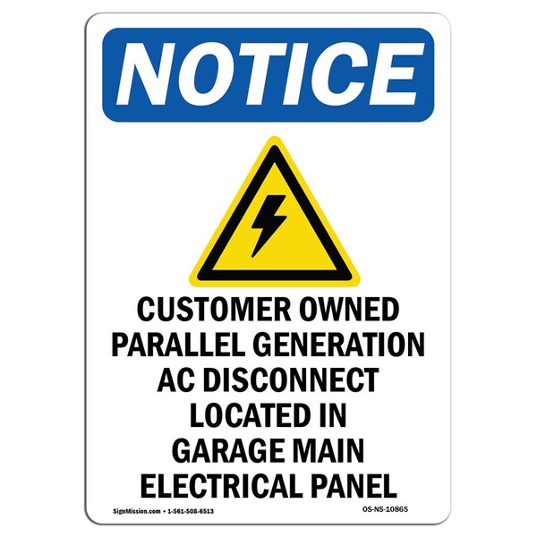 Sign, 5" H, Customer Owned Parallel Sign With Symbol, Portrait, NS-D-35-V-10865-10PK